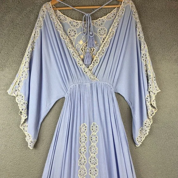 FillybooI Believe in Unicorns Long Maxi Dress Eyelet Bohemian Boho XS